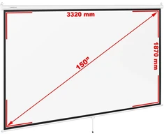 Projektorius Projektoriaus ekranas, 150'' 16:9, baltas