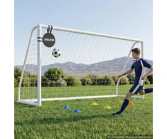 PVC futbolo vartai lauko treniruotėms. 3.65 x 1.82 m. PE tinklas. atsparūs orų sąlygoms. sodo treniruotėms