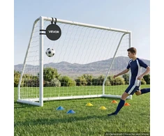 PVC futbolo vartai treniruotėms lauke. 3 x 2 m. PE tinklas. atsparūs orų sąlygoms. su taikinio kūgiais
