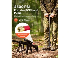 Dulkių siurblys Rankinis PCP siurblys. 3.5 pakopų. iki 31.03 MPa. su drėgmės/alyvos filtru ir manometru