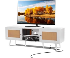 TV staliukas Ratano TV spintelė iki 1651 mm su lizdu ir USB jungtimis. balta