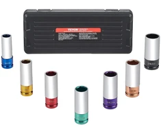 Rato veržlių galvučių komplektas 127 mm 6 briaunų 7 dydžiai (17-27 mm) Cr-Mo