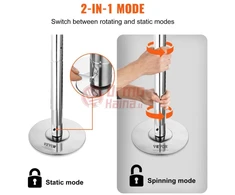 Reguliuojamas Pole dance stulpas VEVOR 282 cm sidabrinis