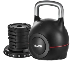 Reguliuojamas svarstis (kettlebell). 7 svorio lygiai iki 20 kg. juodas