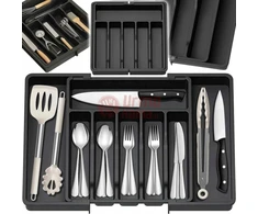 Reguliuojamas virtuvės organizatorius, Juodas 33-57cm