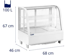 Šaldymo vitrina 100 l , balta, stiklinė