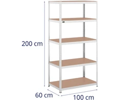 Sandėliavimo lentyna 750 kg 100 x 60 x 197 cm pilka