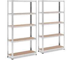 Sandėliavimo stelažas 5 lentynos iki 875 kg 90 x 30 x 180 cm 2vnt pilkas