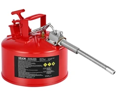 Saugus benzino kanistras. raudonas. 9.5 l. II tipo. su lanksčiu metaliniu snapeliu
