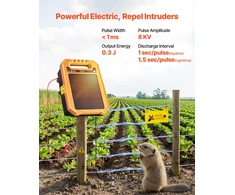 Saulės baterija tvoros elektrifikatoriui 0.3J. 8kV. veikimo spindulys 3 km. atsparus orams