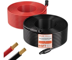 Saulės modulio prailgintuvo kabelis 6 mm². MC4 jungtys. 19.81 m. 30 A. -40°C iki 90°C