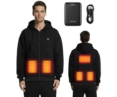 Šildoma striukė su gobtuvu. unisex. pilnas užtrauktukas. 7.4V akumuliatorius. dydis XXXL. juoda