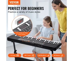 Skaitmeninis pianinas. 61 klavišas. 200 tonų. 200 ritmų. 60 demo kūrinių. ausinės. mikrofonas
