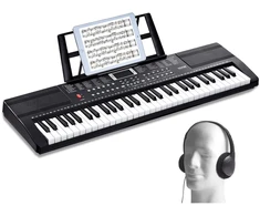 Skaitmeninis pianinas. 61 klavišas. 200 tonų. 200 ritmų. 60 demo kūrinių. ausinės. mikrofonas