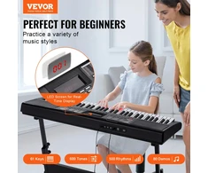 Skaitmeninis pianinas. 61 klavišas. 600 tonų. 500 ritmų. stovas. pedalas. ausinės. mikrofonas
