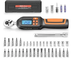 Skaitmeninių dinamometrinių raktų rinkinys 1/4". 42 vnt.. LCD ekranas. su galvutėmis
