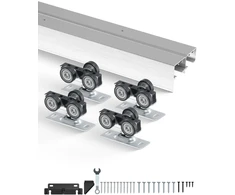 Slankiojančių durų furnitūros komplektas 1219 mm. aliuminio lydinys. 2 durų sistemai. keliamoji galia 68 kg