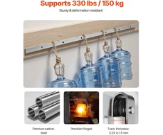 Slankiojančių durų metalinių detalių rinkinys 2438 mm. apkrova 150 kg. sidabrinis