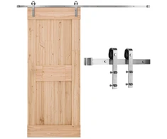 Slankiojančių durų metalinių detalių rinkinys 2438 mm. apkrova 150 kg. sidabrinis