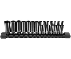 Smūginių galvučių komplektas 635 mm 14 vnt. metrinės 4-15 mm
