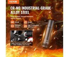 Smūginių galvučių komplektas 635 mm 55 vnt. SAE 5/32-9/16 col. ir metrinės 4-15 mm