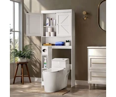 Spintelė virš WC 1713x815x195 mm su reguliuojama lentyna. balta