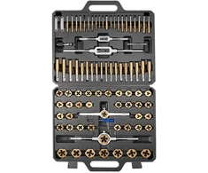 Sriegimo kranų/lūpelių komplektas metrinis ir SAE M3-M12 86 vnt.