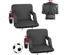 Stadiono sėdynės pagalvė su 6 reguliuojamais kampais ir porankiais. 2 vnt.