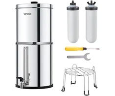 Stalinė gravitacinė vandens filtravimo sistema 7.8+8.5L. su 2 keraminiais anglies filtrais. kemperiams