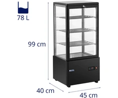Stiklinė šaldymo vitrina 4 lygiai, 78 L
