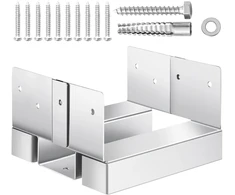 Stulpo tvirtinimo pagrindas betonui. 144.5 x 141.5 mm. cinkuotas plienas. pavėsinėms