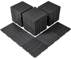 Sukabinamos terasos plytelės. 54 vnt.. 300x300x20 mm. tamsiai pilkos