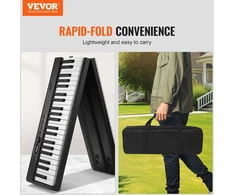 Sulankstoma 88 klavišų pianino klaviatūra. Bluetooth/MIDI. juoda