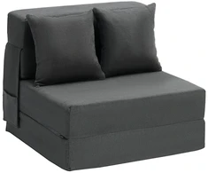 Sulankstoma sofa-lova su 2 pagalvėlėmis, plaunamas užvalkalas, atminties putos 25D, 1860 x 730 x 150 mm, pilka