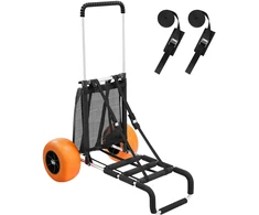 Sulankstomas aliuminio paplūdimio vežimėlis. keliamoji galia 74.84 kg. aukštis 685-1135 mm