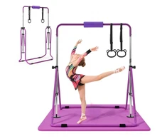 Sulankstomas gimnastikos skersinis vaikams iki 63.5kg su kilimėliu violetinis