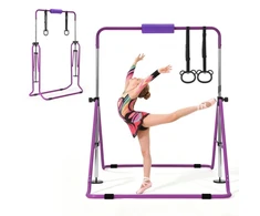 Sulankstomas gimnastikos skersinis vaikams iki 63.5kg reguliuojamas aukštis violetinis