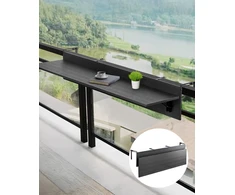 Sulankstomas metalinis pakabinamas staliukas balkono turėklams 1500 x 450 x 240 mm. lauko baro staliukas