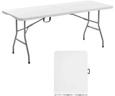 Sulankstomas plastikinis stalas. 1800x700x730 mm. baltas. šventėms ir piknikams