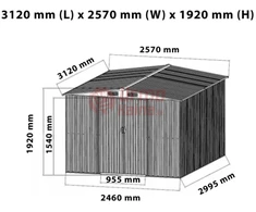 Surenkamas metalinis sandėliukas POLAND XXL 8 m²