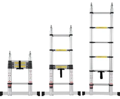 Teleskopinės A formos kopėčios 3810mm, aliuminis, keliamoji galia 170kg, su stabilizavimo strype