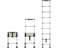 Teleskopinės kopėčios. aliuminis. ilgis 2600mm. keliamoji galia 170kg. neslystančios kojelės
