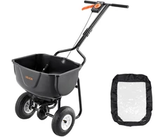 Traktoriaus priekabinė sėjamoji-barstytuvas. talpa 27.2kg. 203mm ratai. sodui ir vejai