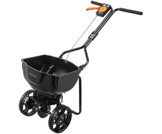 Traktoriaus priekabos sėjamoji/barstytuvas. barstymo plotis 3 m. ratų skersmuo 254 mm