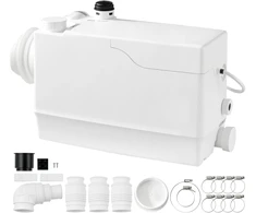 Tualeto smulkinimo siurblys 800 W. debitas 200 l/min. kėlimo aukštis 10 m. 4 įėjimai