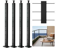 Turėklų rinkinys balkono tvorelei. 4 vnt.. 914x108x68 mm. nerūdijančio plieno. juodos spalvos