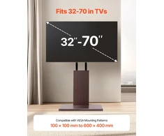 Laikiklis TV stovas ekranams 812.8–1778 mm. apkrova 45 kg. pasukamas ±15°. reguliuojamas aukštis