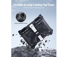 Universali motociklo bagažinės dėžė 435 x 378 x 348 mm. aliuminio lydinys. 45 l. juoda