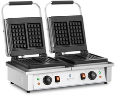 Vaflinė Dviguba stačiakampė gofrų keptuvė 4 belgiškiems vafliams. 2 x 2000 W