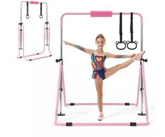Vaikiška gimnastikos skersinė. sulankstoma. reguliuojamo aukščio. rožinė. apkrova 63.5kg